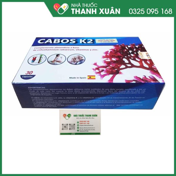 Cabos K2 hỗ trợ tình trạng thiếu canxi